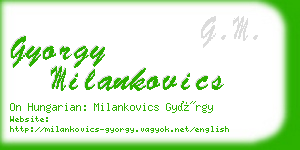 gyorgy milankovics business card